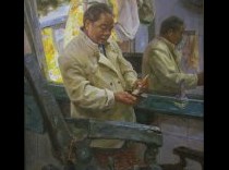 韦家宏油画作品《下班》（上海世博会广西唯一参展作品）